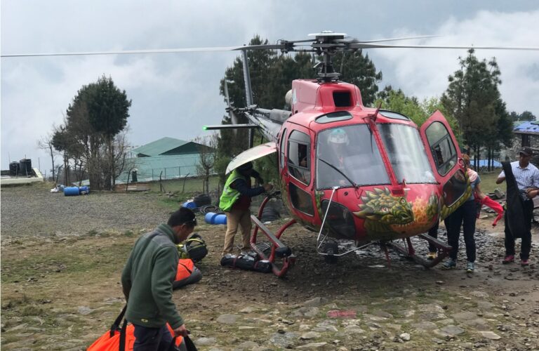 Helicopter flight from Kathmandu to Lukla