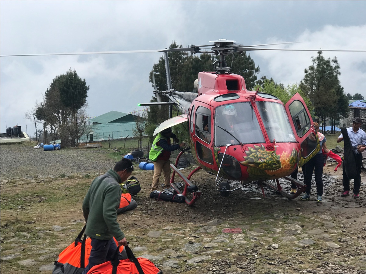 Helicopter flight from Kathmandu to Lukla